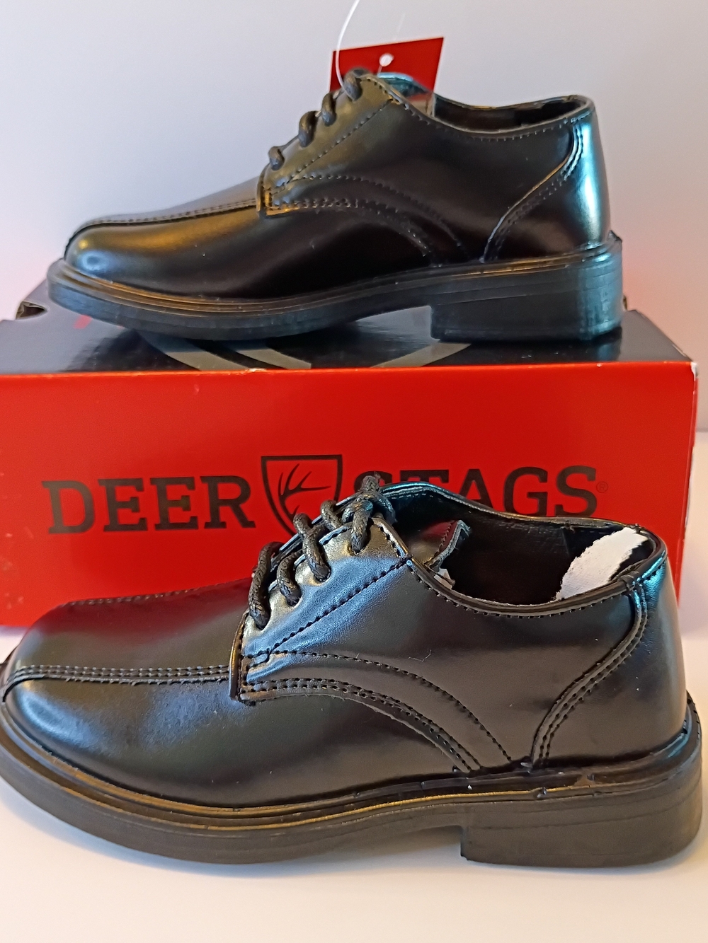 Deer Stags Toddler Black Lace-Up Dress Shoes